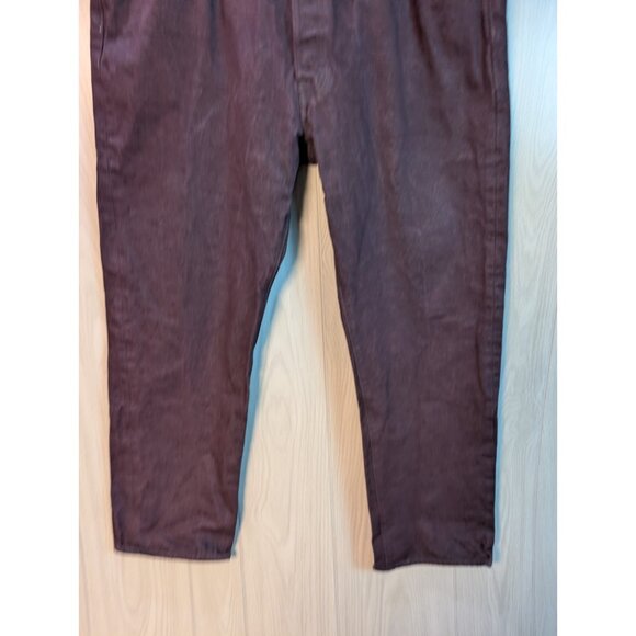 Levi's Men's 501XX Maroon Burgundy Denim Jeans 40x32 Button-Fly Straight Leg - Picture 3 of 9